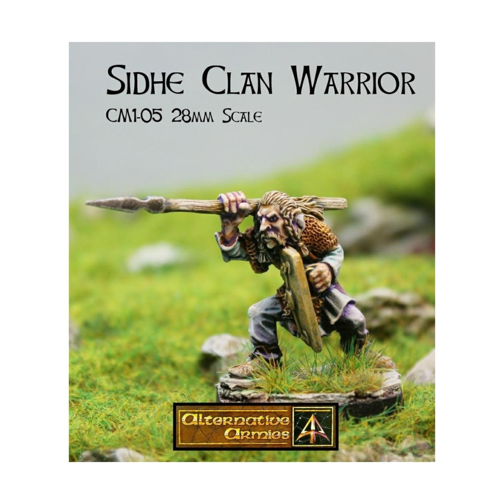 Alternative Armie Mini 28mm Sidhe Clan Warrior – Spear and Raised Shi Pack New