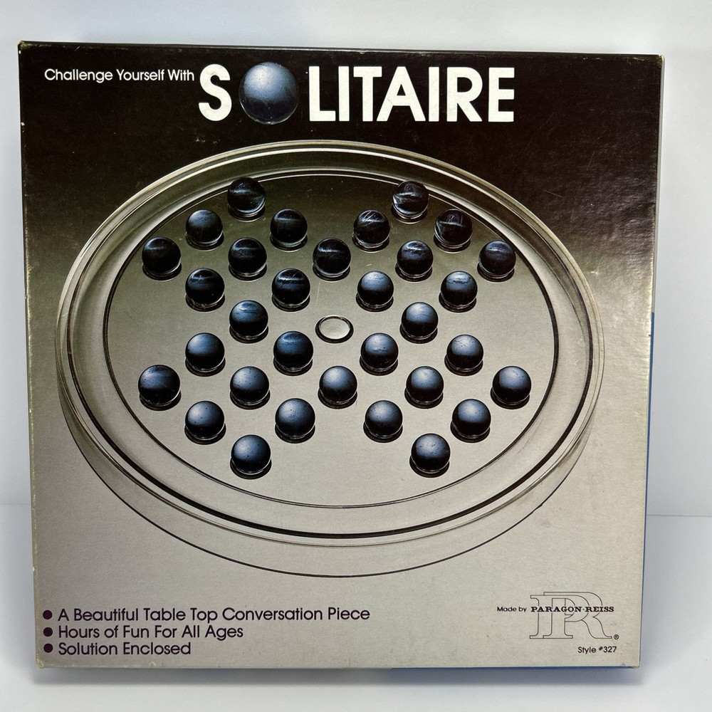 1983 Solitaire Game By Paragon-Reiss Game Inc #327 Missing 2 Marbles