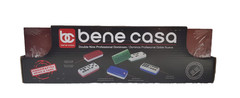 Bene Casa 55-Tile Double 9 Professional Dominoes In Wood Box, Brass Spinners