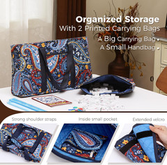 American Mahjong Tile Set with Navy Printed Carrying Bag, 166 Premium White Tile