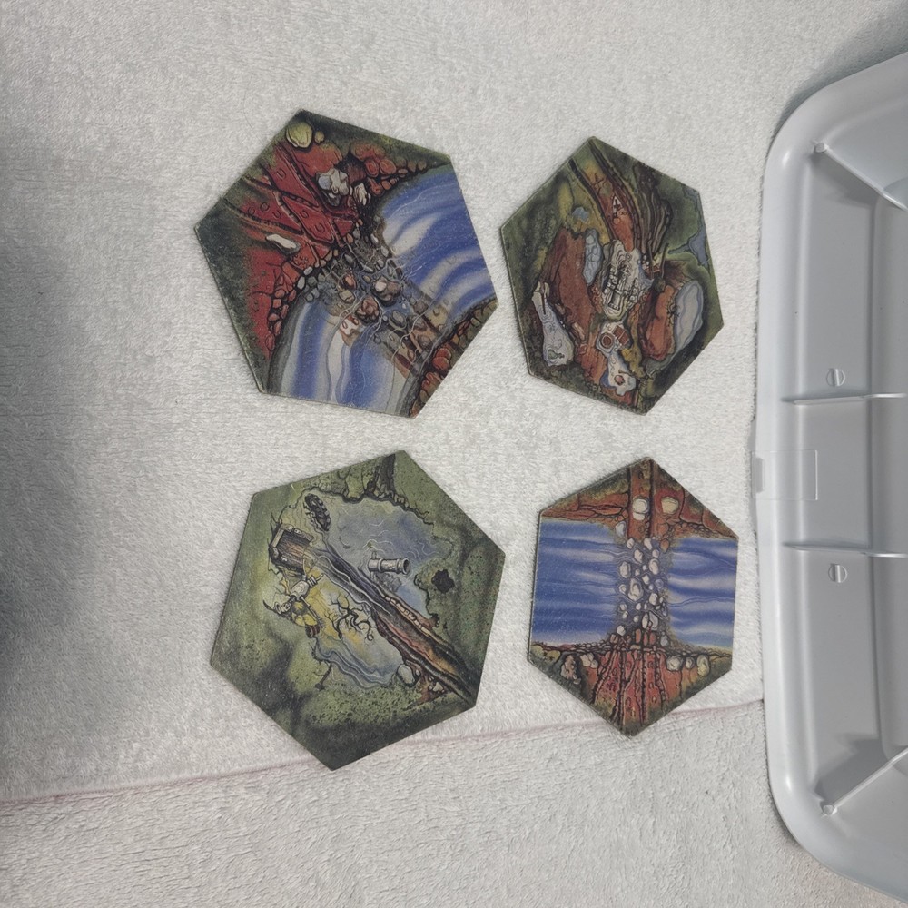 Vintage 1992 Battle Masters Board Game Milton Bradley Set of 4 Terrain Tiles