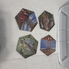 Vintage 1992 Battle Masters Board Game Milton Bradley Set of 4 Terrain Tiles