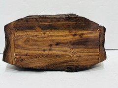 Vintage Walnut Wood Dominoes Set And Box