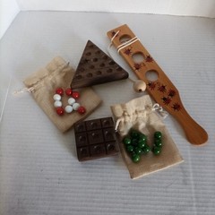 Vintage Lot Of 3 Unbranded Handmade Wooden Novelty Games with marbles pre-owned
