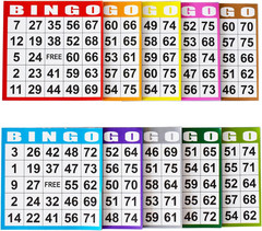 Bingo Paper Game Cards – 1 Card -100 Books of 10 Sheets