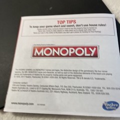 Monopoly Board Game Replacement Board & Instruction Manual Booklet Only