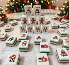 160 Christmas-themed American Mahjong set 4-layer acrylic American Mahjong tiles