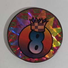 Metal Pogs Slammer Holographic Crowned 8-Ball #8 Number Theme