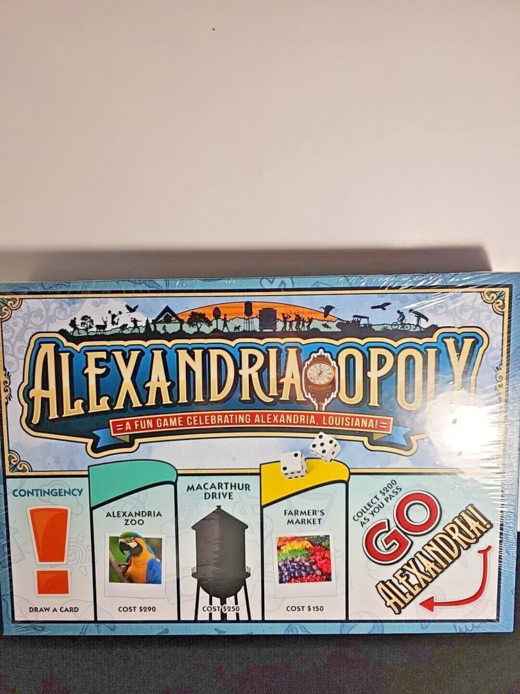 Late for the Sky Alexandria*Opoly Board Game – Alexandria, Louisiana – NEW Boxed