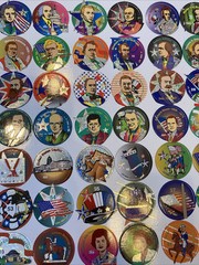 1995 Lot 3 Sheets 70 Collector Lot Unpunched Pogs Milk Caps Presidents Rare
