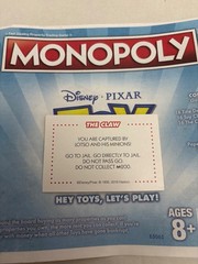 2018 Monopoly Toy Story You Are Captured Lotso Go To Jail Chance Claw Card Game