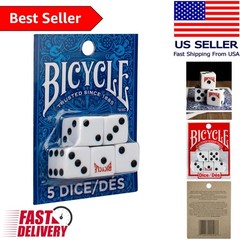 Sustainable 5 Piece Dice Set – White and Black Classic Design for Game Nights