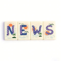 160Pcs American Mahjong Tiles Single Layer Acrylic Sea Breeze Pattern Set