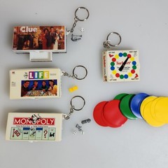 Lot of 4 Vintage Mini Board Game Keychains Hasbro 90’s – Various AS IS SEE Pics