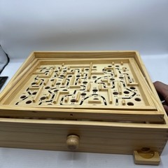 Labyrinth Wooden Board Game by Cardinal With 2 Balls and Box 2004 Item #190