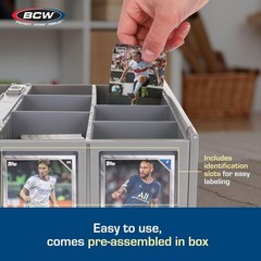 BCW Collectible Card Bin (2-Pack, Gray) | Holds 3200 Cards Each | Includes 4 …