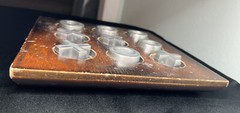 Wooden Tic Tac Toe Classic Heavy Coffee Table Game w/ Metal Pieces 9.5”x9.5”