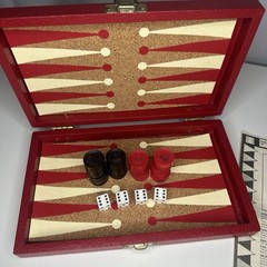 Vintage Antique Cardinal Compact Travel Backgammon Set (Including Manual)