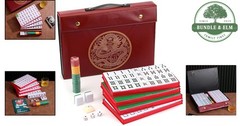 Chinese Mahjong Set with Large Numbered Tiles, Dice, and Travel Case Included