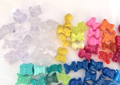 Vintage Gogo’s Crazy Bones, Lot of 74 Mini Figures – Mixed Shapes & Color
