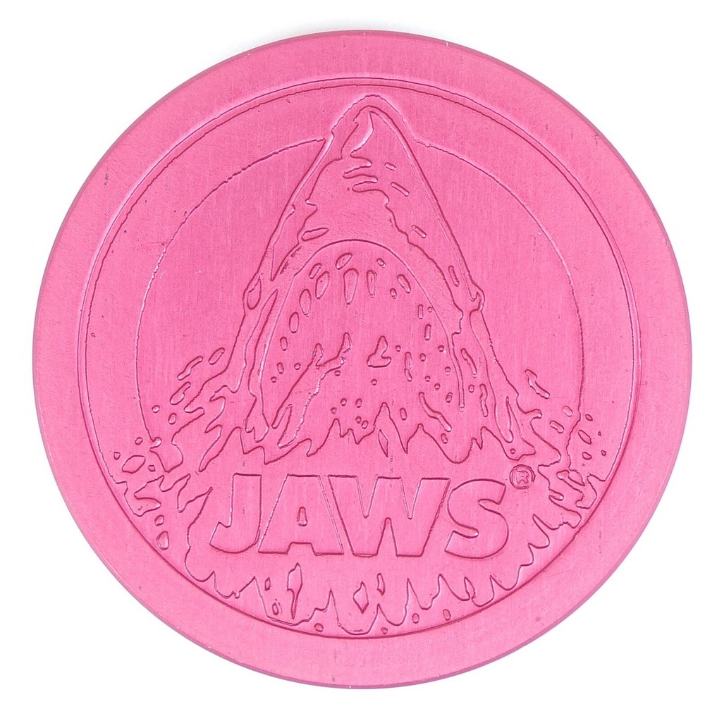 Metal POG Slammer JAWS from 1994 McDonalds WPF Universal Studios Hollywood Red
