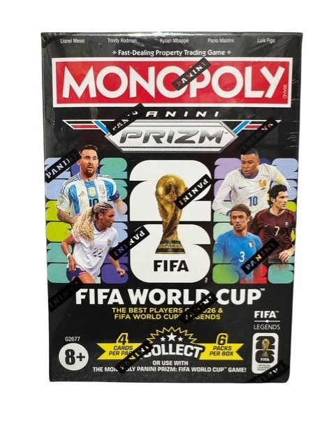 Monopoly Panini Prizm: 2026 FIFA World Cup Trading Cards Booster Box New Sealed