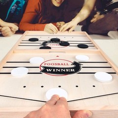 Fast Sling Puck Game Wooden Board Table Hockey Games Montessori Toy JQ
