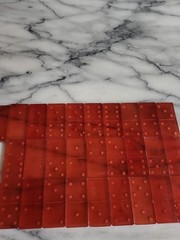 Vintage No. 616 Standard Marblelike Red Dominoes Set 28 Count