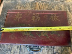 Vintage Japanese Go Game Authentic Dragon Design Heavy Ornate Box Incomplete?