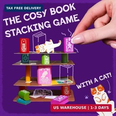 Bookshelf By Alley Cat Games Ages 8 2-4 Players Cooperative Stacking Game Skill