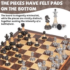 Luxury Large Chess Set 17 Inch Wooden Chess Board with Metal and Acrylic Ches…