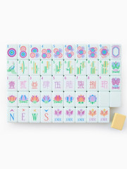 160Pcs 4-Layer Acrylic Yellow American Mahjong Full Set