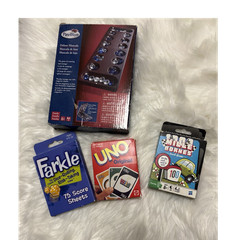 Bundles Pavilion Deluxe Mancala Board game and Farkle,Uno Original and 100 Mille
