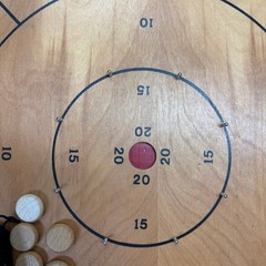 Vintage Stonecraft Crokinole Board Game Canadian Pine w Pieces
