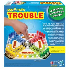 Classic Trouble Board Game Extra Wide Pop O Matic for Family Fun 2-4 Players