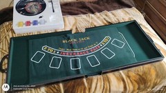 Excalibur Casino 3 in 1 Travel Game 16.5″ x 18″ x 3.75″ Black Faux Leather Case