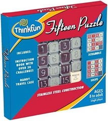 ThinkFun Fifteen Puzzle – Classic Puzzle Game, Perfect for Travel, Can Fit in Yo
