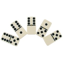 Premium Domino Set of 28 Double Six Dominoes Wood Box Center Pins for Easy Flip