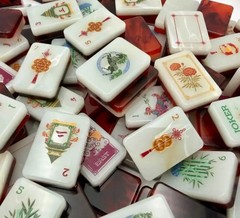 New high-end Red flame color American Mahjong Tiles set ,160 tiles+ Bag
