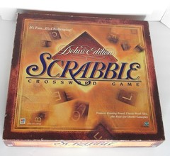 Vintage Scrabble Deluxe Edition Board Game 1999 Milton Bradley Turntable