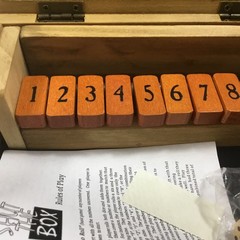 Game Shut The Box Wooden Case Dice Directions New In Box. 8x6x3 Inches Brown