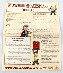Munchkin Shakespeare Deluxe 100% COMPLETE Steve Jackson Games Gift