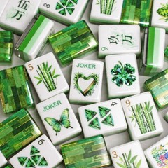 Emerald Green Custom-engraved 4-layer American Mahjong Set Wizard of Oz Acrylic