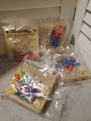 Lot 4 VTG 1987 Cardinal Industries Wooden Peg Games Starburst Tic Tac Toe Magic