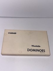 Vintage PUREMCO Standard White Marblelike Dominoes – In Box Made In USA