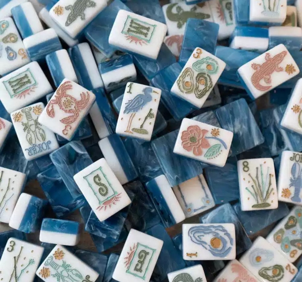 New high-end Blue Ocean Wave Tone🌊 American Mahjong Tiles set ,160 tiles+ Bag