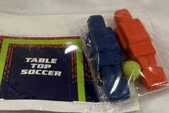 Table Top Soccer Kit Mobile Pencil Topper Play Anywhere Red and Blue Player
