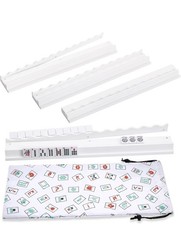 American Mahjong Wooden Racks w/ Pushers Set of 4 White 19.68” Tile Holders