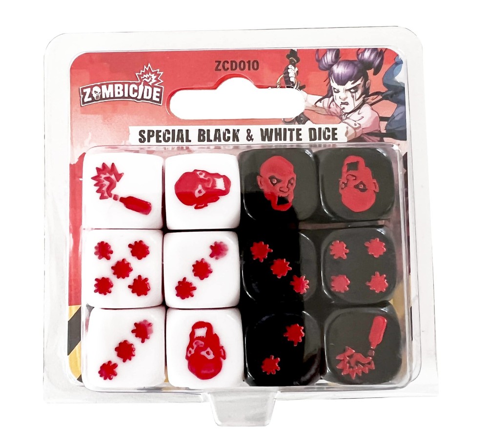 CMON Zombicide 2nd Edition Special Black and White Dice | 16mm, Various