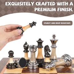 Luxury Large Chess Set 17 Inch Wooden Chess Board with Metal and Acrylic Ches…